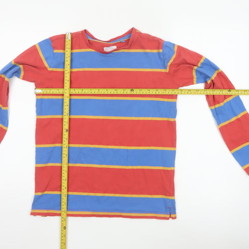 FatFace Boys Red Striped Long Sleeve Cotton T-Shirt 12-13 Years