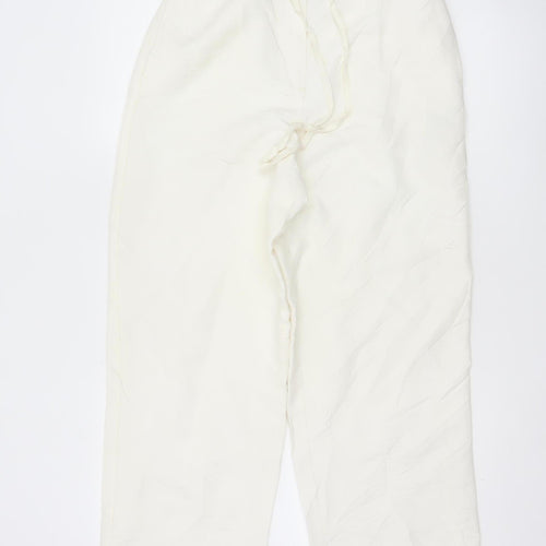 Liz Claiborne Petite Women's Ivory Viscose Wide-Leg Trousers UK 8