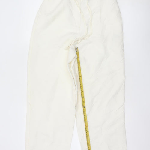 Liz Claiborne Petite Women's Ivory Viscose Wide-Leg Trousers UK 8