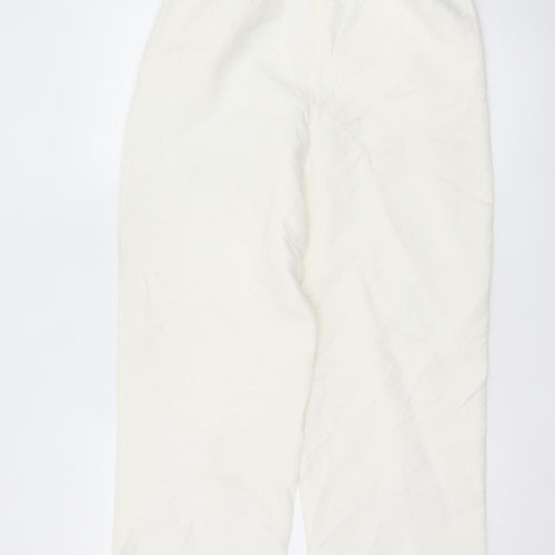 Liz Claiborne Petite Women's Ivory Viscose Wide-Leg Trousers UK 8