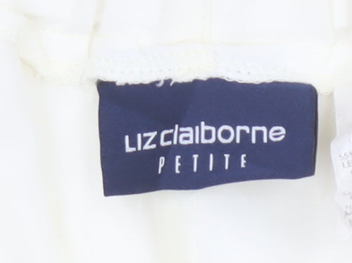 Liz Claiborne Petite Women's Ivory Viscose Wide-Leg Trousers UK 8