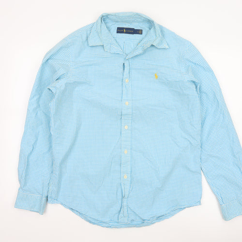 Ralph Lauren Men's Blue Check Button-Down Long Sleeve Shirt M