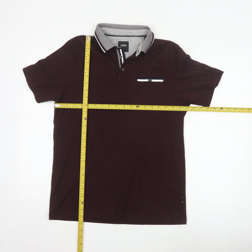Burton Menswear London Men’s Brown Polo Shirt Size M Cotton Blend