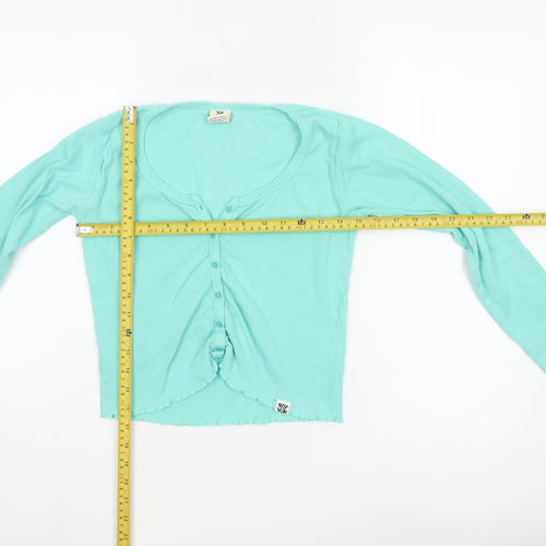 Lucy & Yak Women’s Green Cropped Button-Up Cotton Top L