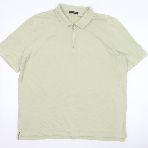 Jack & Jones Premium Men’s Beige 1/4 Zip Polo Shirt XXL Cotton
