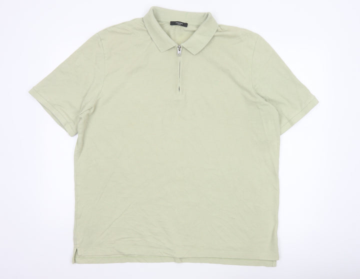 Jack & Jones Premium Men’s Beige 1/4 Zip Polo Shirt XXL Cotton