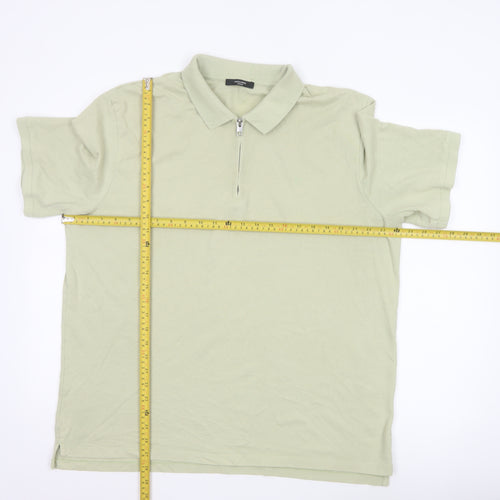 Jack & Jones Premium Men’s Beige 1/4 Zip Polo Shirt XXL Cotton