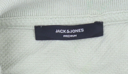 Jack & Jones Premium Men’s Beige 1/4 Zip Polo Shirt XXL Cotton