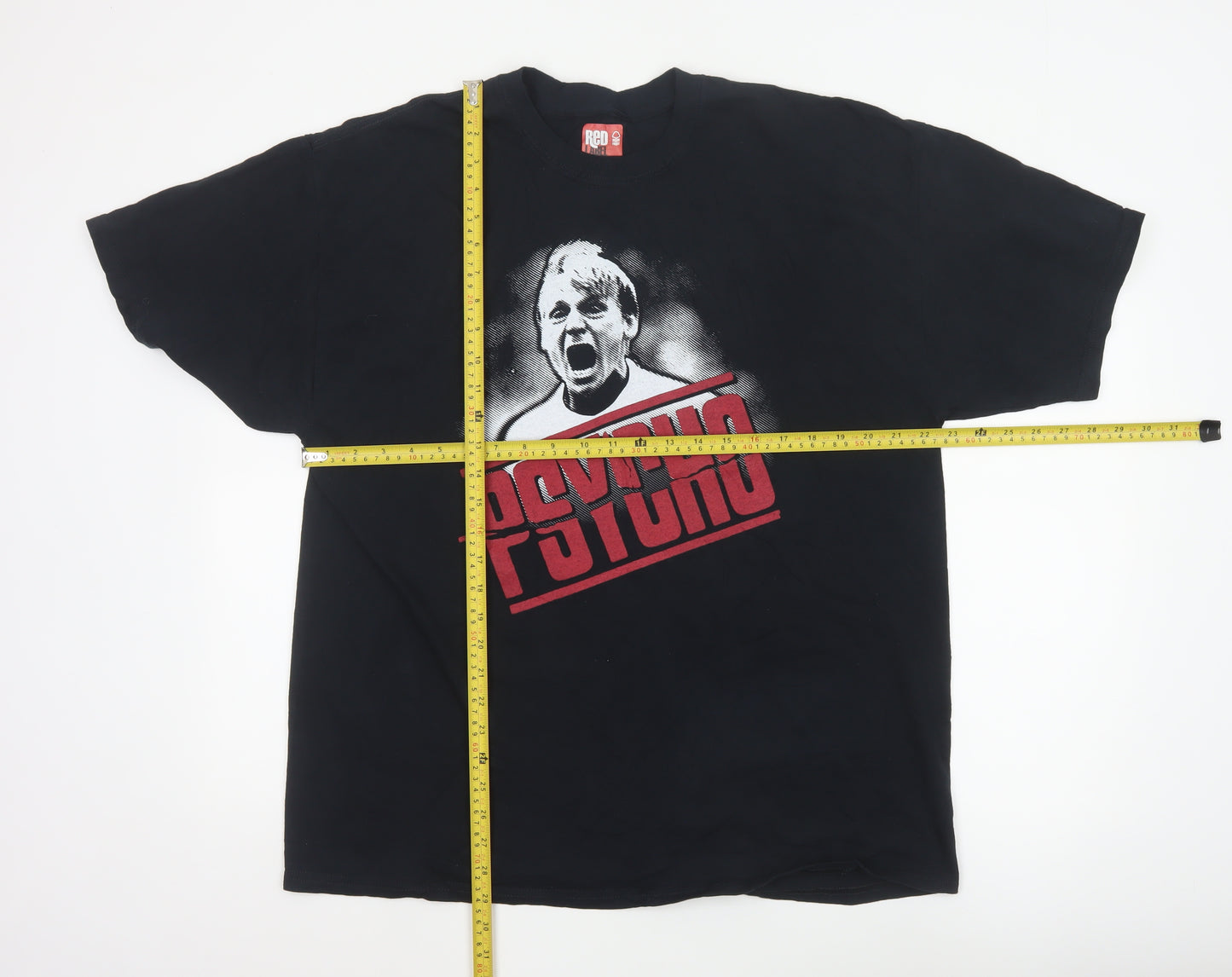 Nottingham Forest Red Label Mens Black XL Psycho Graphic T-Shirt