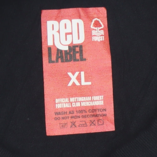 Nottingham Forest Red Label Mens Black XL Psycho Graphic T-Shirt