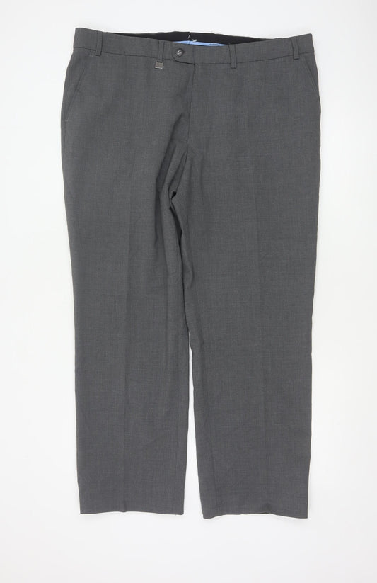 Douglas Men's Grey Wool Blend Dress Pants 40R Regular Fit