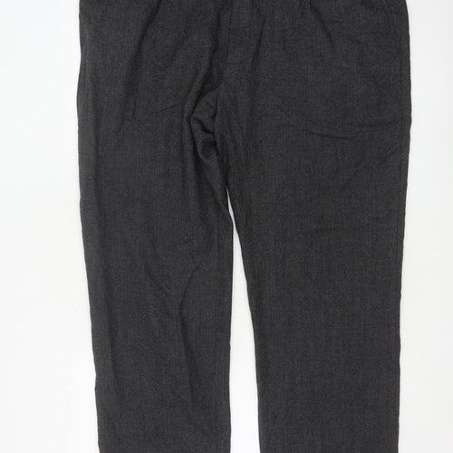 Marks and Spencer Men's Grey Wool Blend Regular Fit Trousers 44W 31L