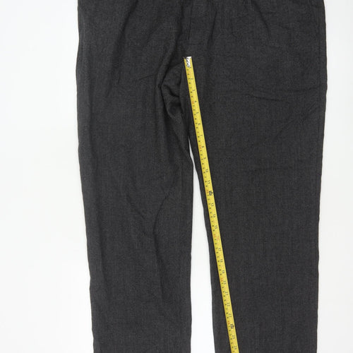 Marks and Spencer Men's Grey Wool Blend Regular Fit Trousers 44W 31L