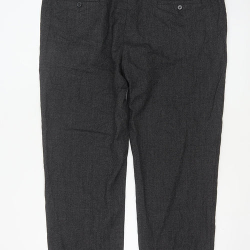 Marks and Spencer Men's Grey Wool Blend Regular Fit Trousers 44W 31L