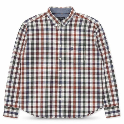 Marks and Spencer Blue Harbour Men's Multicoloured Check Cotton Long Sleeve Shirt L