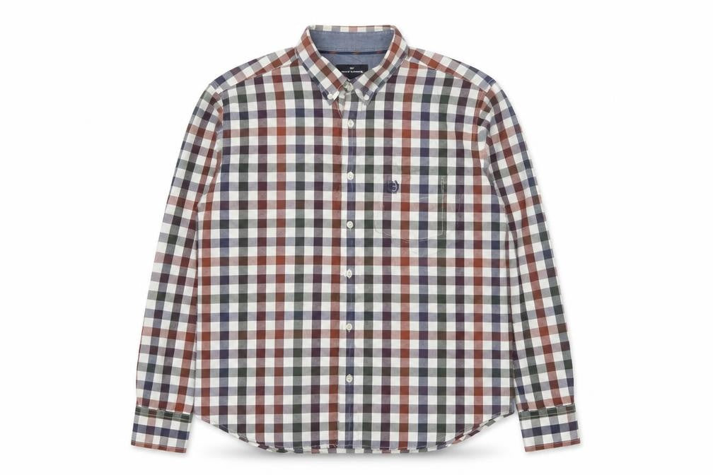 Marks and Spencer Blue Harbour Men's Multicoloured Check Cotton Long Sleeve Shirt L