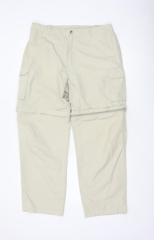 Regatta Men's Beige Cargo Convertible Trousers Size L 36W 31L