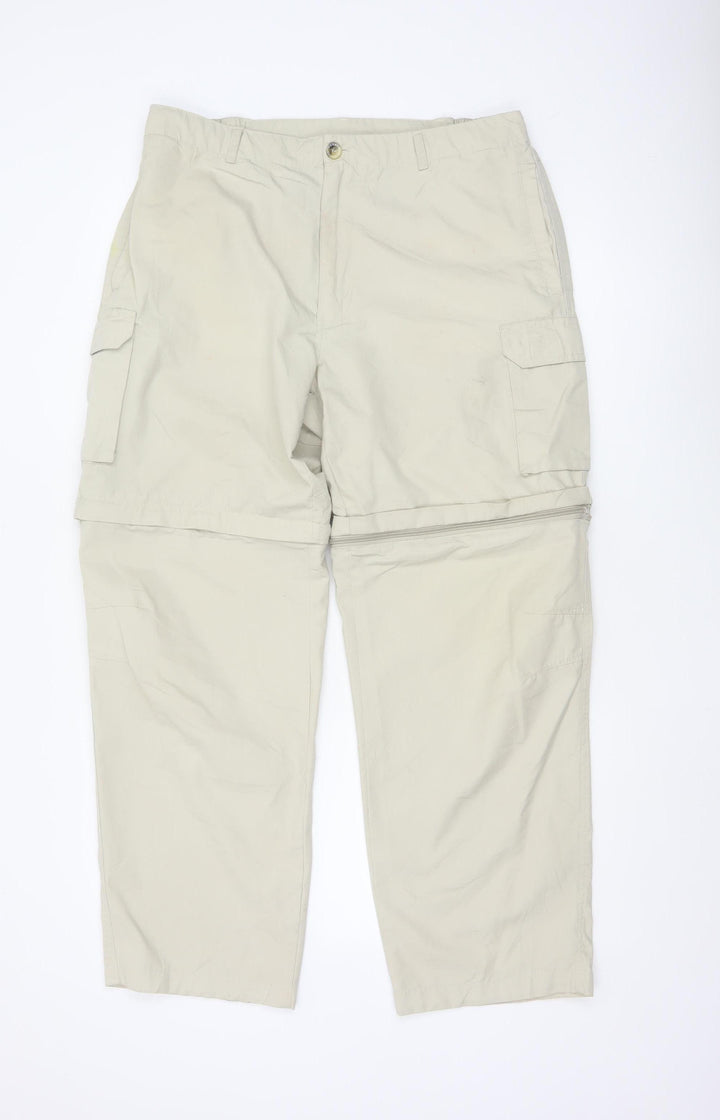 Regatta Men's Beige Cargo Convertible Trousers Size L 36W 31L