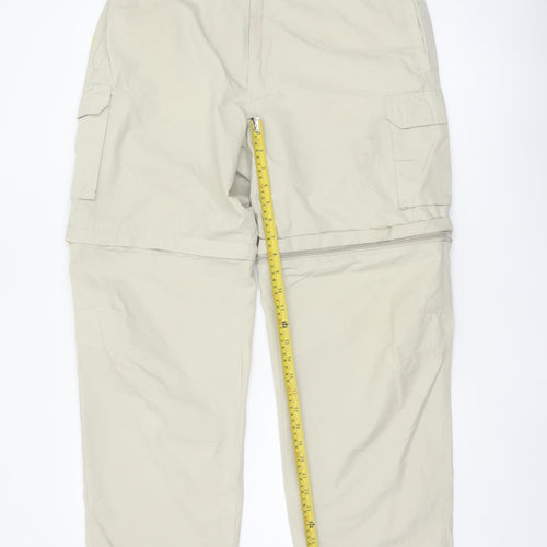 Regatta Men's Beige Cargo Convertible Trousers Size L 36W 31L