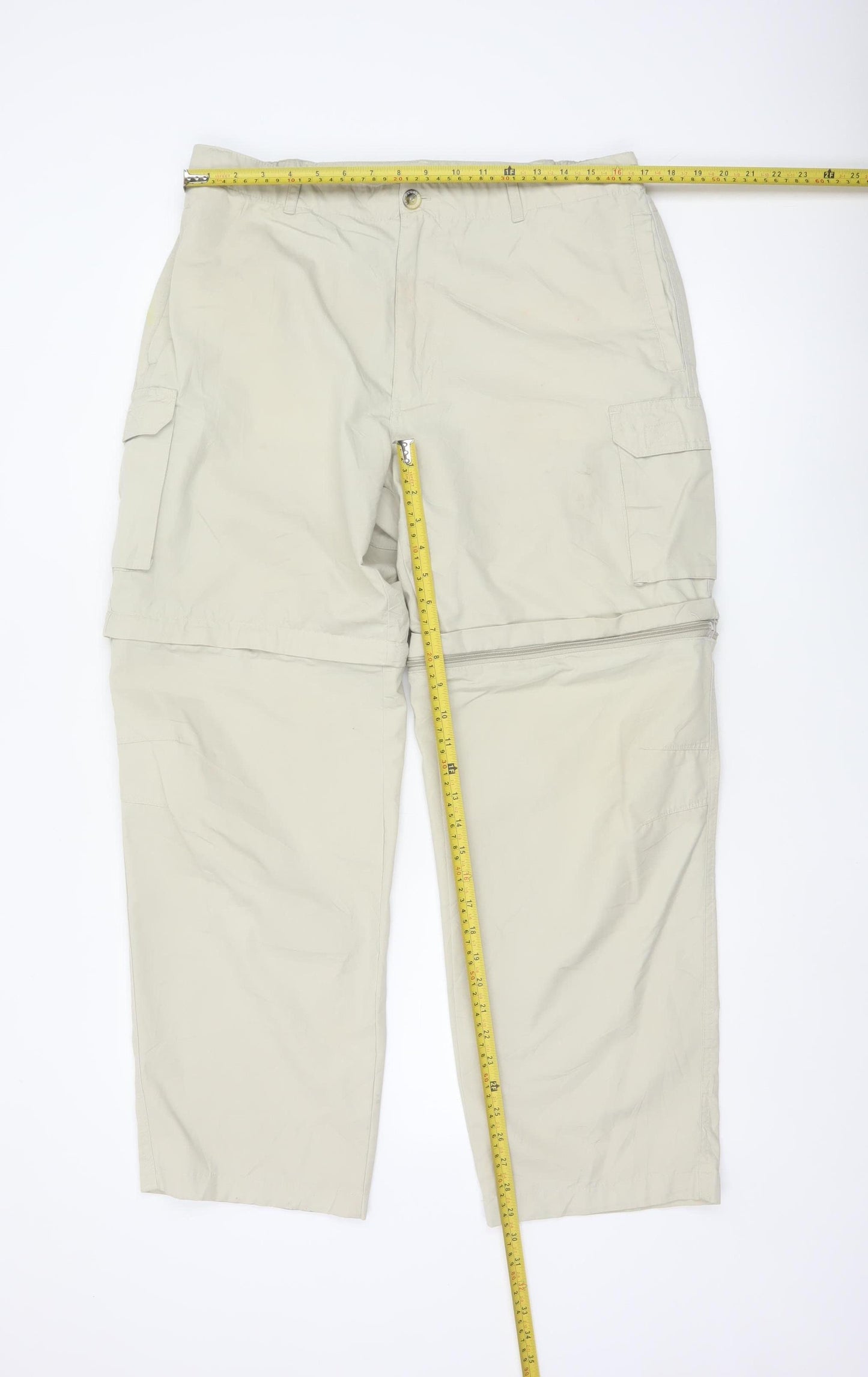 Regatta Men's Beige Cargo Convertible Trousers Size L 36W 31L