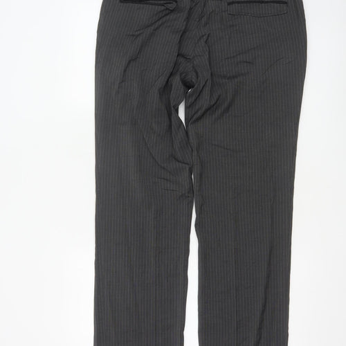 Next Men’s Grey Pinstripe Regular Fit Dress Trousers 34W M