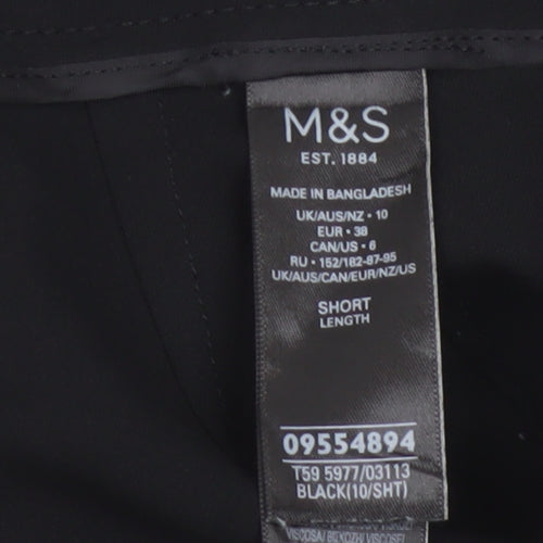 Marks and Spencer Women's Black Size 10 Short Dress Trousers