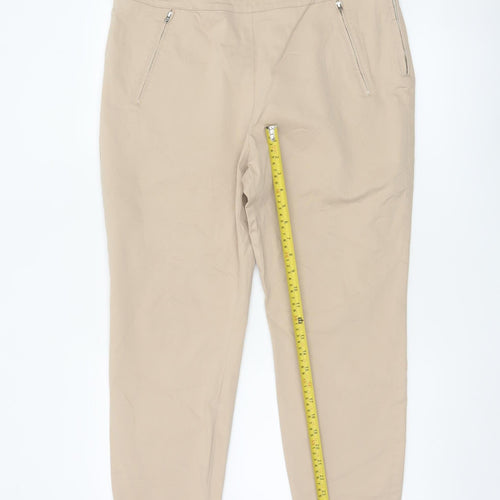 Marks and Spencer Women’s Beige Chino Trousers Size 16 Stretch Comfort