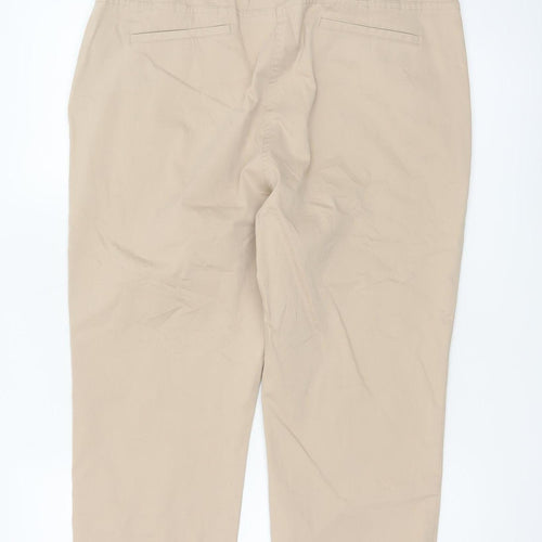 Marks and Spencer Women’s Beige Chino Trousers Size 16 Stretch Comfort