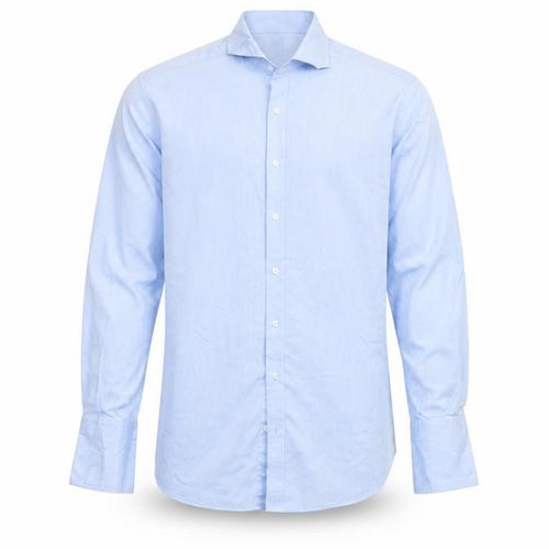 Thomas Nash Men's Blue 16.5in 42cm Pure Cotton Long Sleeve Dress Shirt