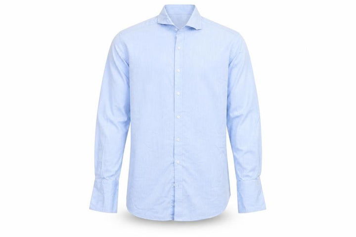 Thomas Nash Men's Blue 16.5in 42cm Pure Cotton Long Sleeve Dress Shirt