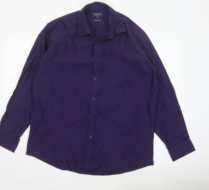 Taylor & Wright Men's Purple Long Sleeve Tailored Fit Shirt 16.5