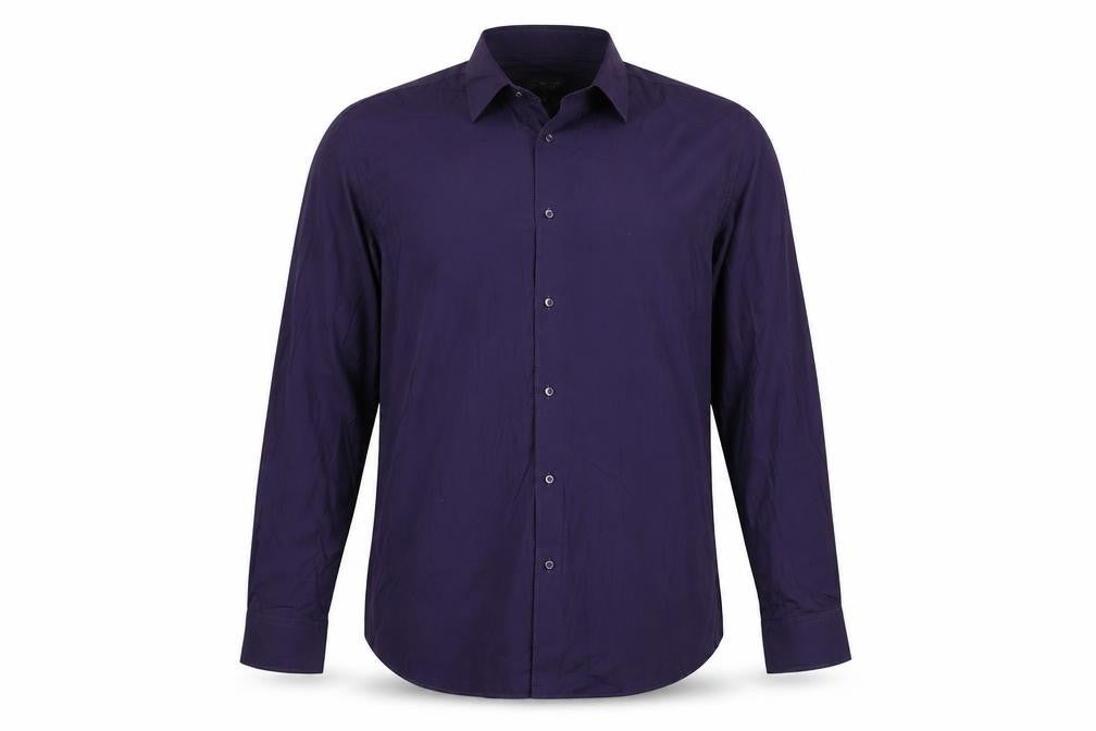 Front view of Taylor & Wright Men's Purple Long Sleeve Tailored Fit Shirt 16.5