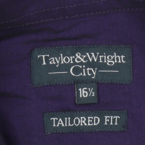 Taylor & Wright Men's Purple Long Sleeve Tailored Fit Shirt 16.5