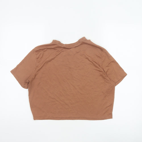 Nike Women's Brown Cropped Slim Fit Air T-Shirt XL