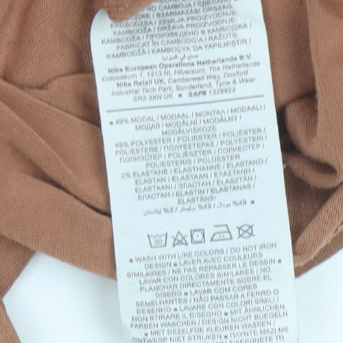 Nike Women's Brown Cropped Slim Fit Air T-Shirt XL