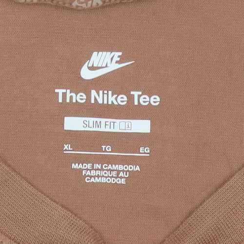 Nike Women's Brown Cropped Slim Fit Air T-Shirt XL