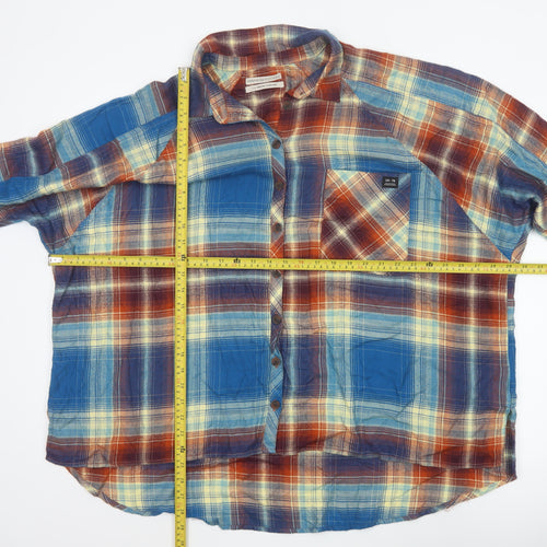 Urban Outfitters Women's Multicoloured Plaid Long Sleeve Tunic Shirt L