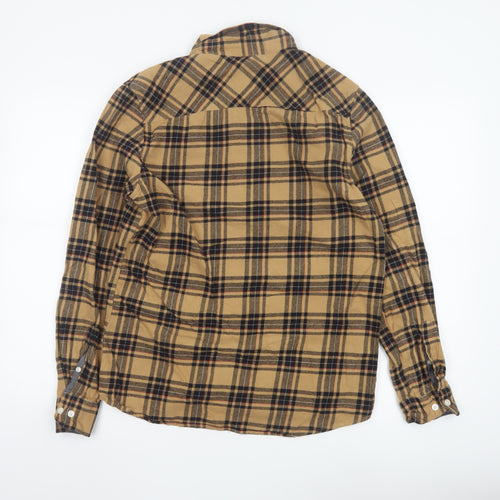 Burton Menswear Unisex Beige Plaid Flannel Button-Up Shirt M