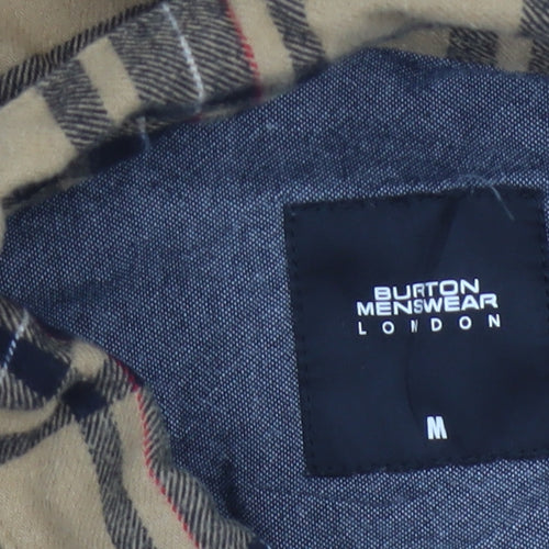Burton Menswear Unisex Beige Plaid Flannel Button-Up Shirt M
