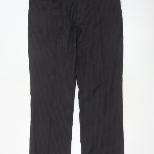 Next Men's Black Pinstripe Dress Pants Size 34R Regular Fit