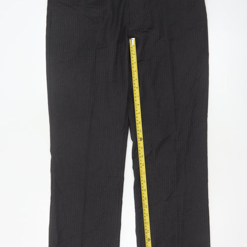 Next Men's Black Pinstripe Dress Pants Size 34R Regular Fit
