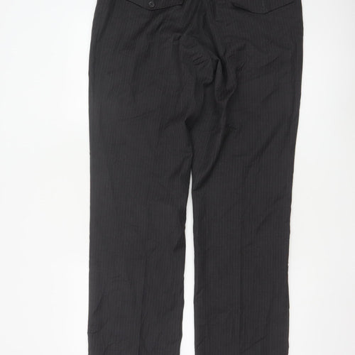 Next Men's Black Pinstripe Dress Pants Size 34R Regular Fit