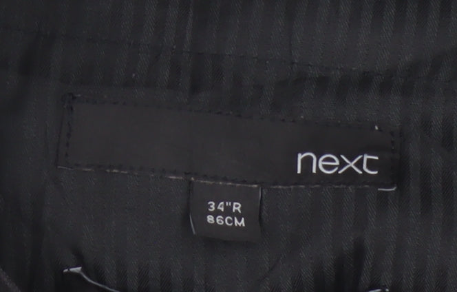 Next Men's Black Pinstripe Dress Pants Size 34R Regular Fit