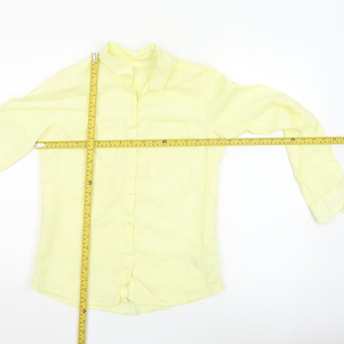 Marks and Spencer Women's Yellow Linen Button-Up Shirt UK 8
