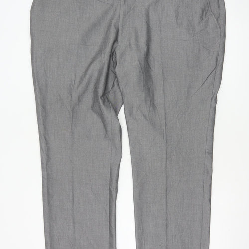 Next Men's Grey Regular Fit Dress Pants 44W 31L Formal Trousers