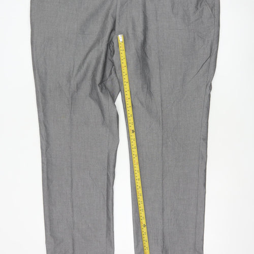 Next Men's Grey Regular Fit Dress Pants 44W 31L Formal Trousers