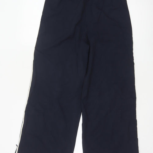 Marks and Spencer Womens Navy Wide-Leg Trousers Size 10 Long