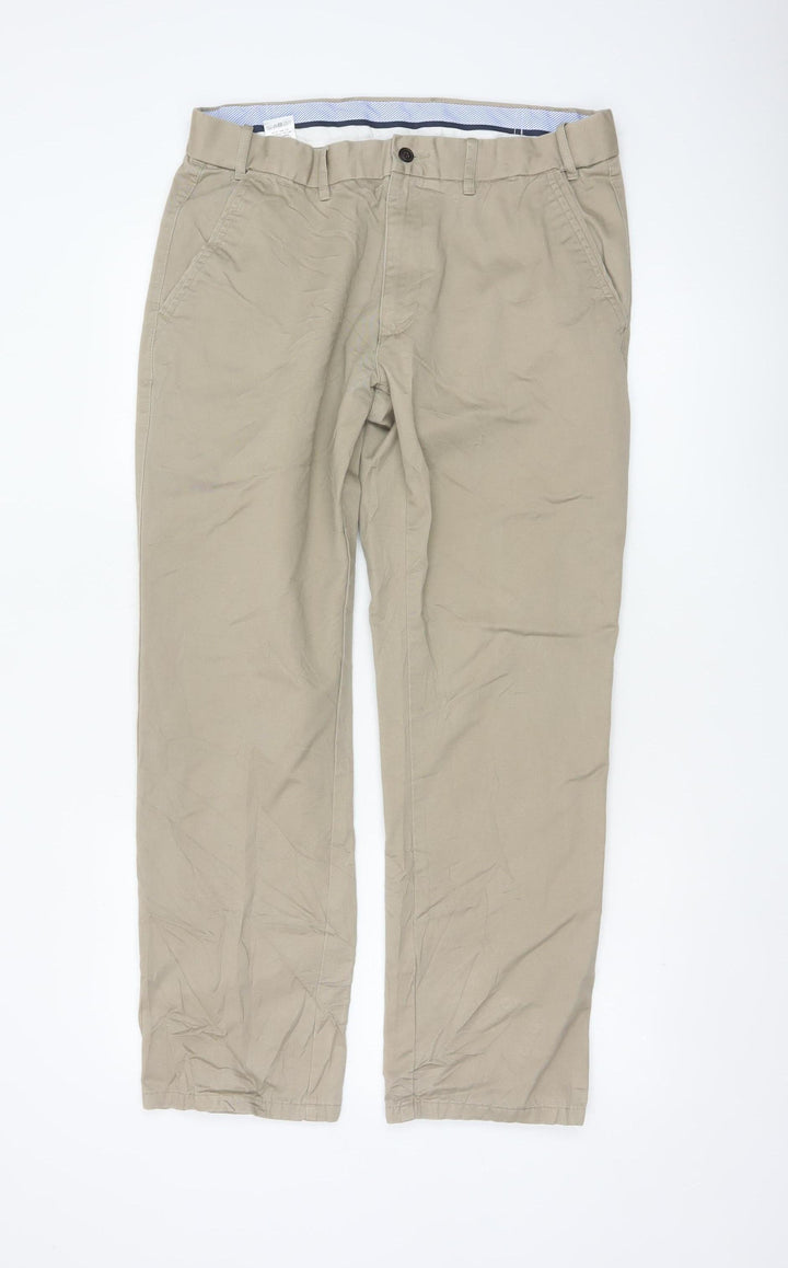 Skopes Mens Beige Chino Trousers 34R Cotton Straight Fit