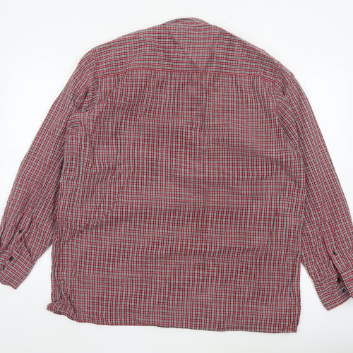 Next Men's Red Check Long Sleeve Button-Up Shirt Size L