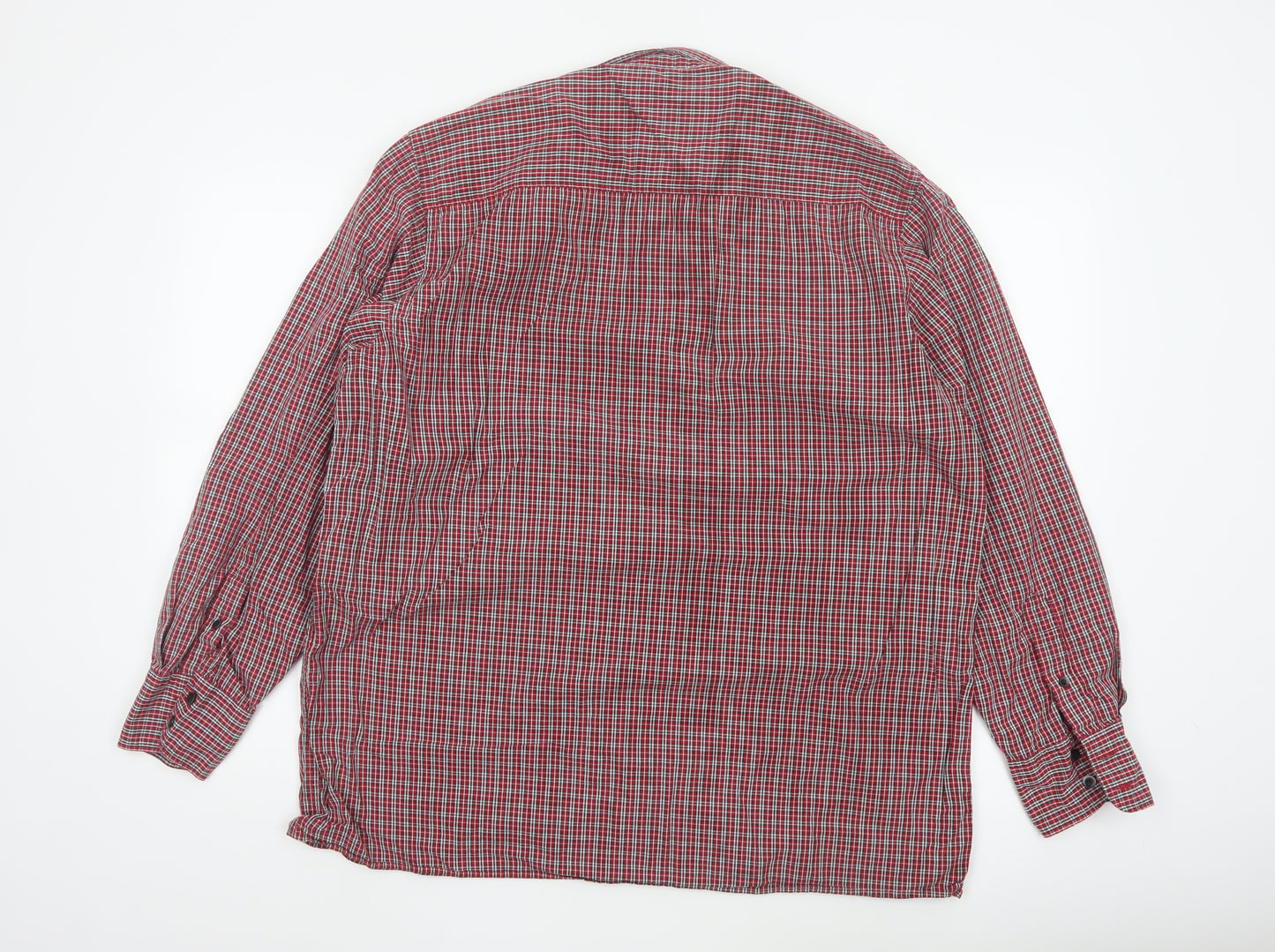 Next Men's Red Check Long Sleeve Button-Up Shirt Size L